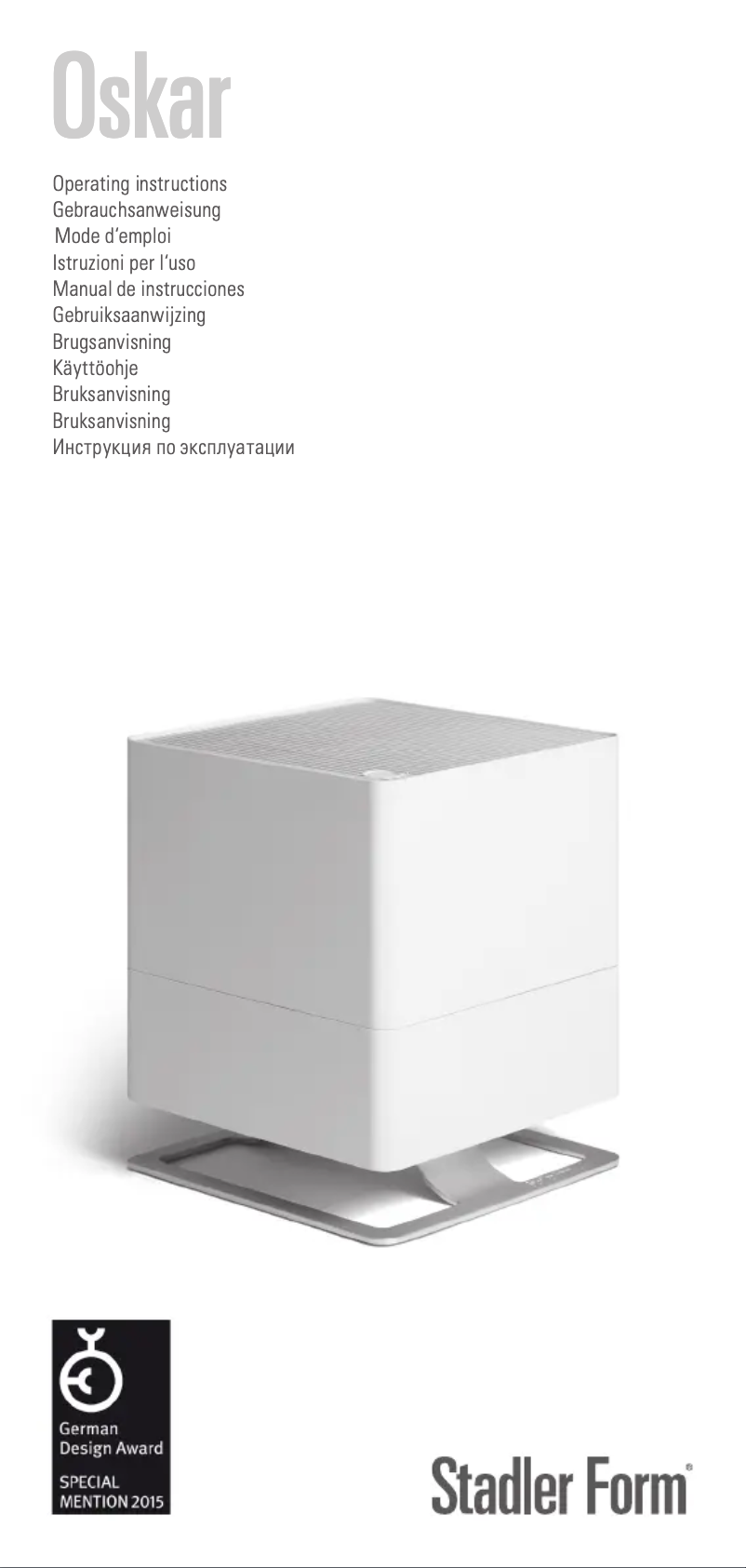 Página 1 del manual Manual de usuario Stadler Form Oskar