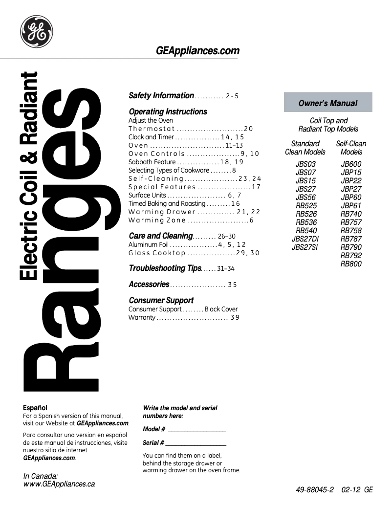 Image de la première page du manuel de l'appareil RB758DPBB