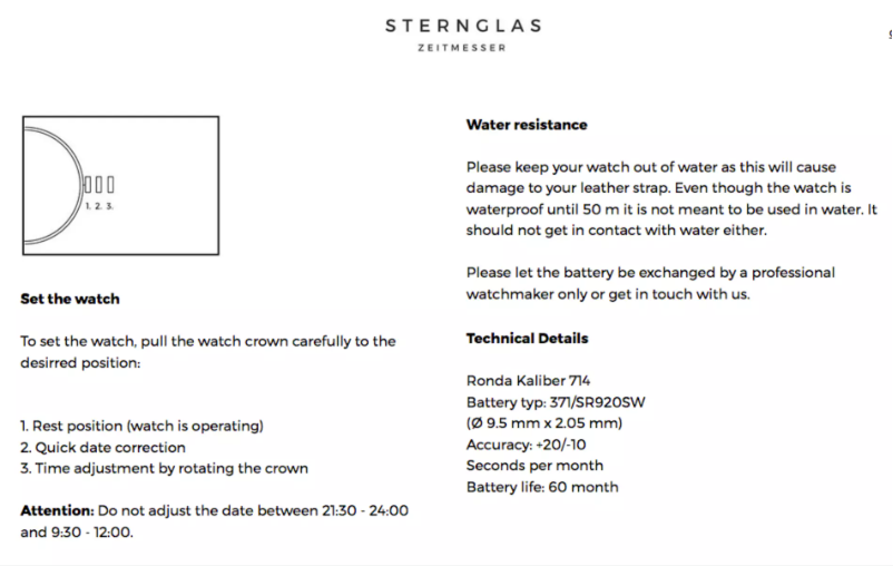 Page n°1 - Manuel utilisateur Sternglas Zeitmesser
