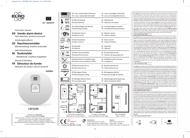 Page n°1 - Manuel utilisateur Elro CBFS58R