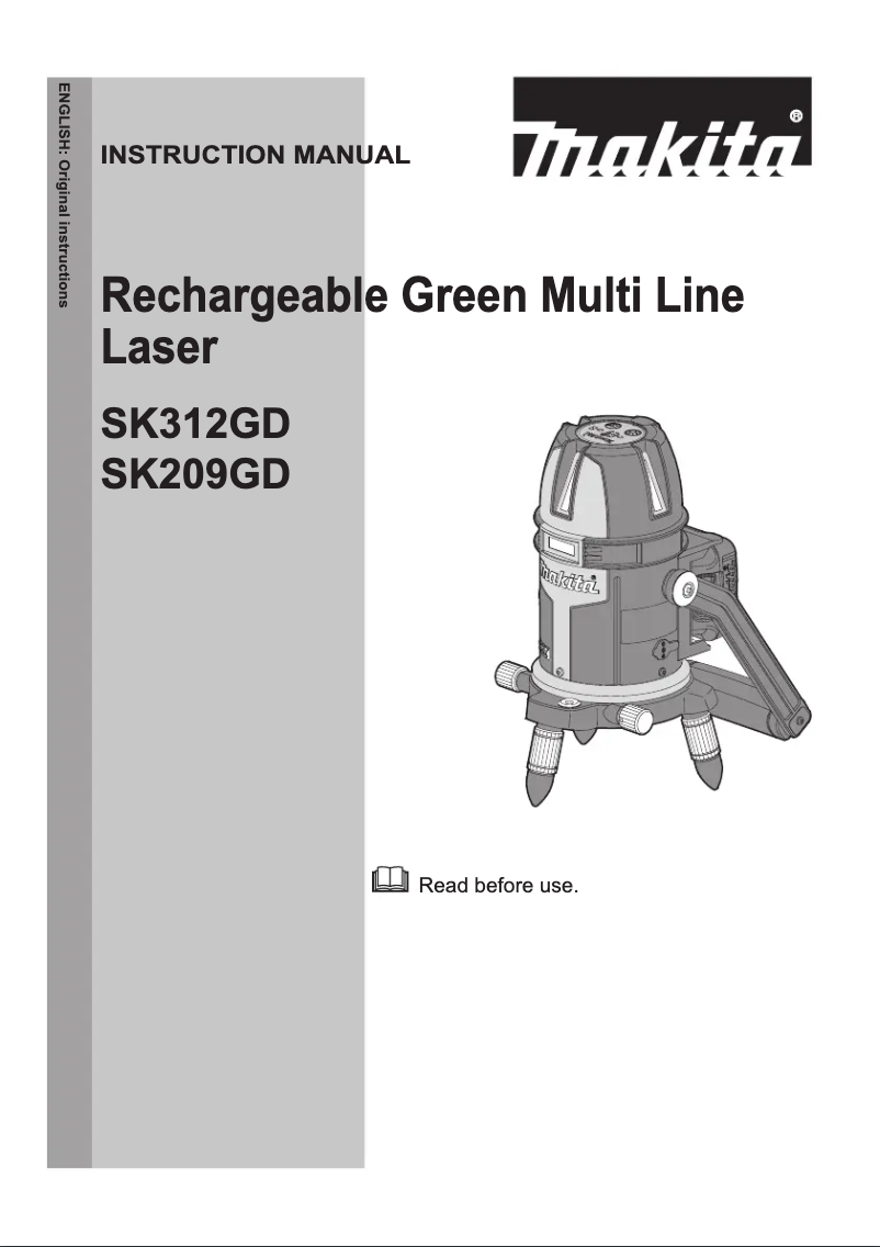 Page 1 de la notice Manuel utilisateur Makita SK312GDZ