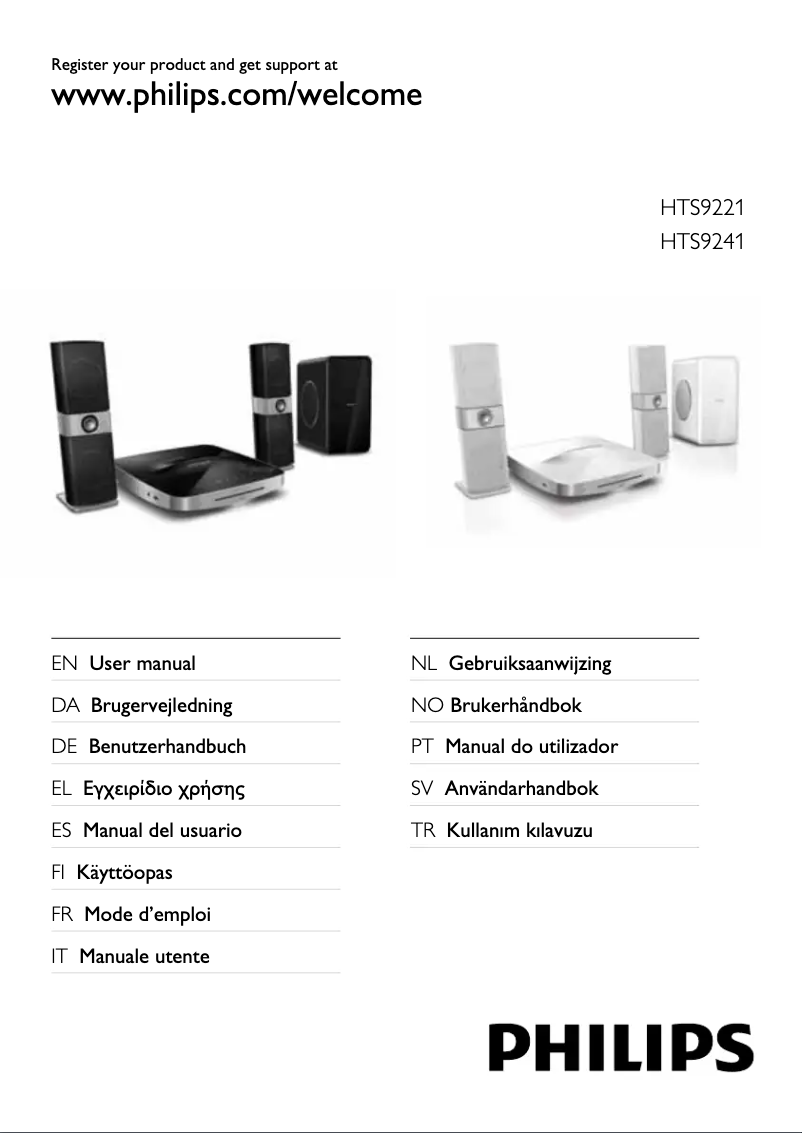 Page 1 de la notice Manuel utilisateur Philips Fidelio HTS9221