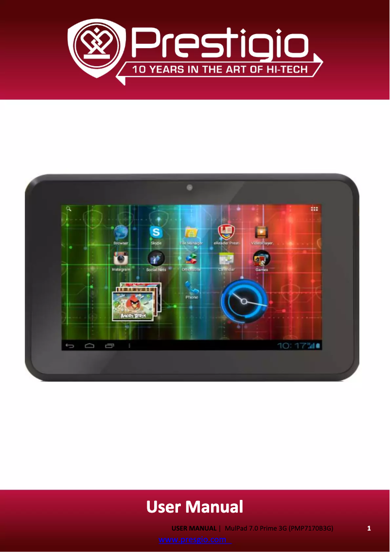 Page n°1 - Manuel utilisateur Prestigio MultiPad 7.0 Prime 3G PMP7170B