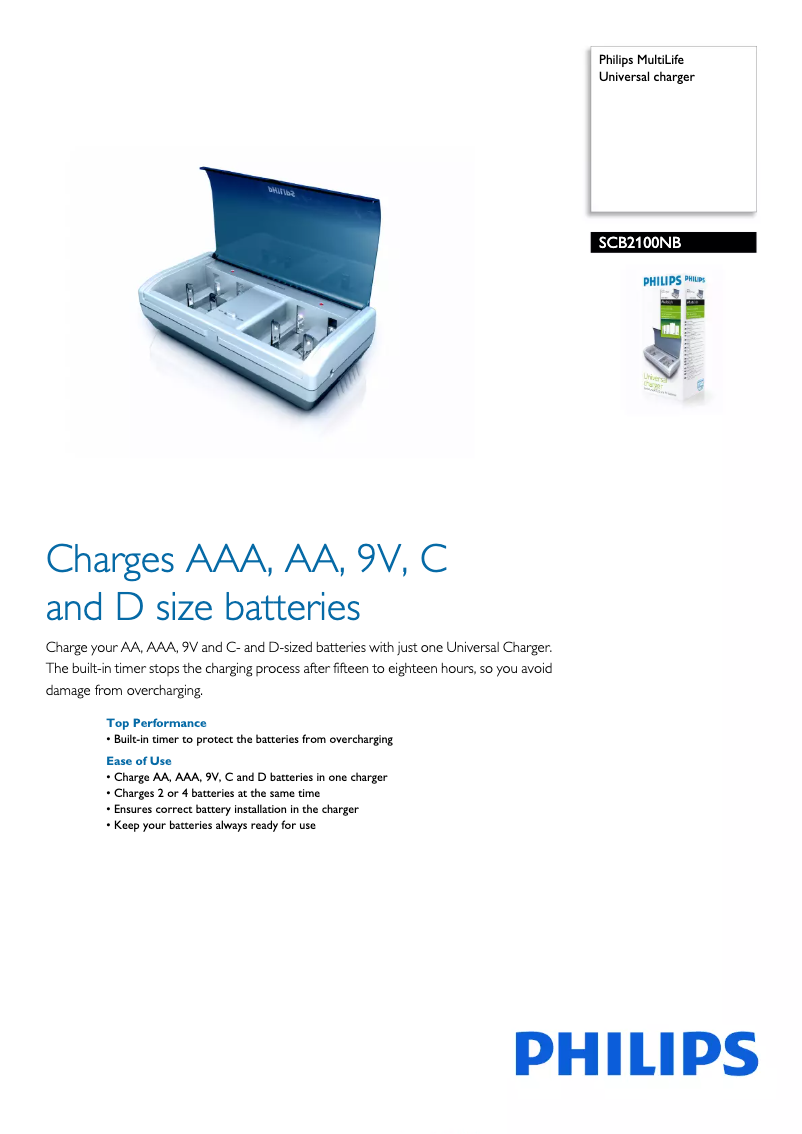 Page 1 de la notice Brochure Philips MultiLife SCB2100NB