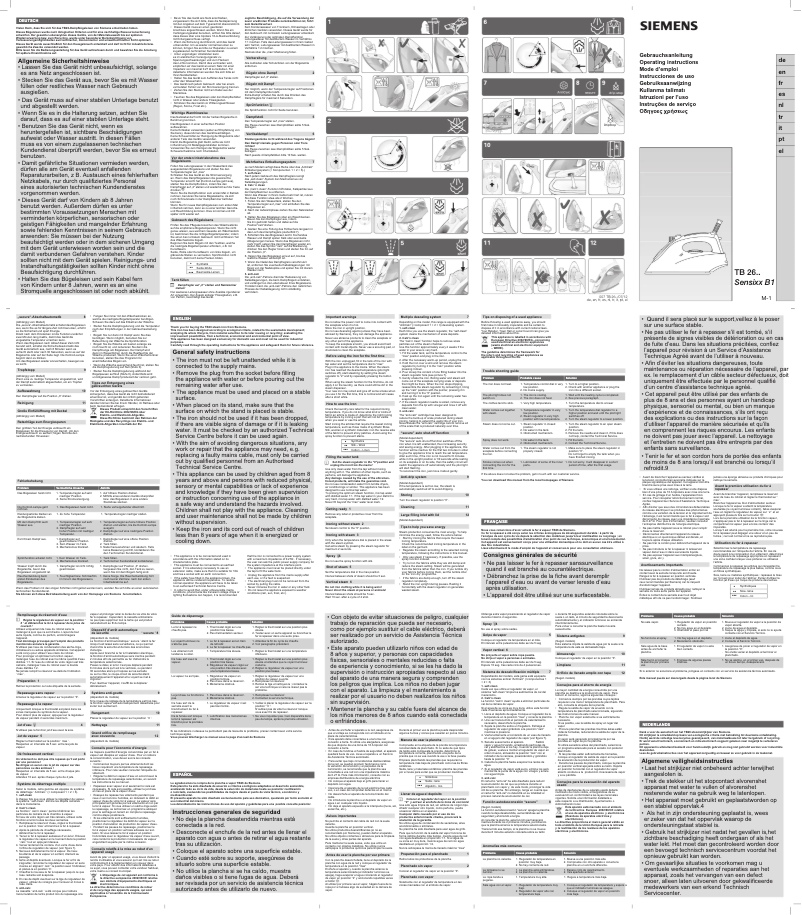 Page 1 de la notice Manuel utilisateur Siemens TB26120