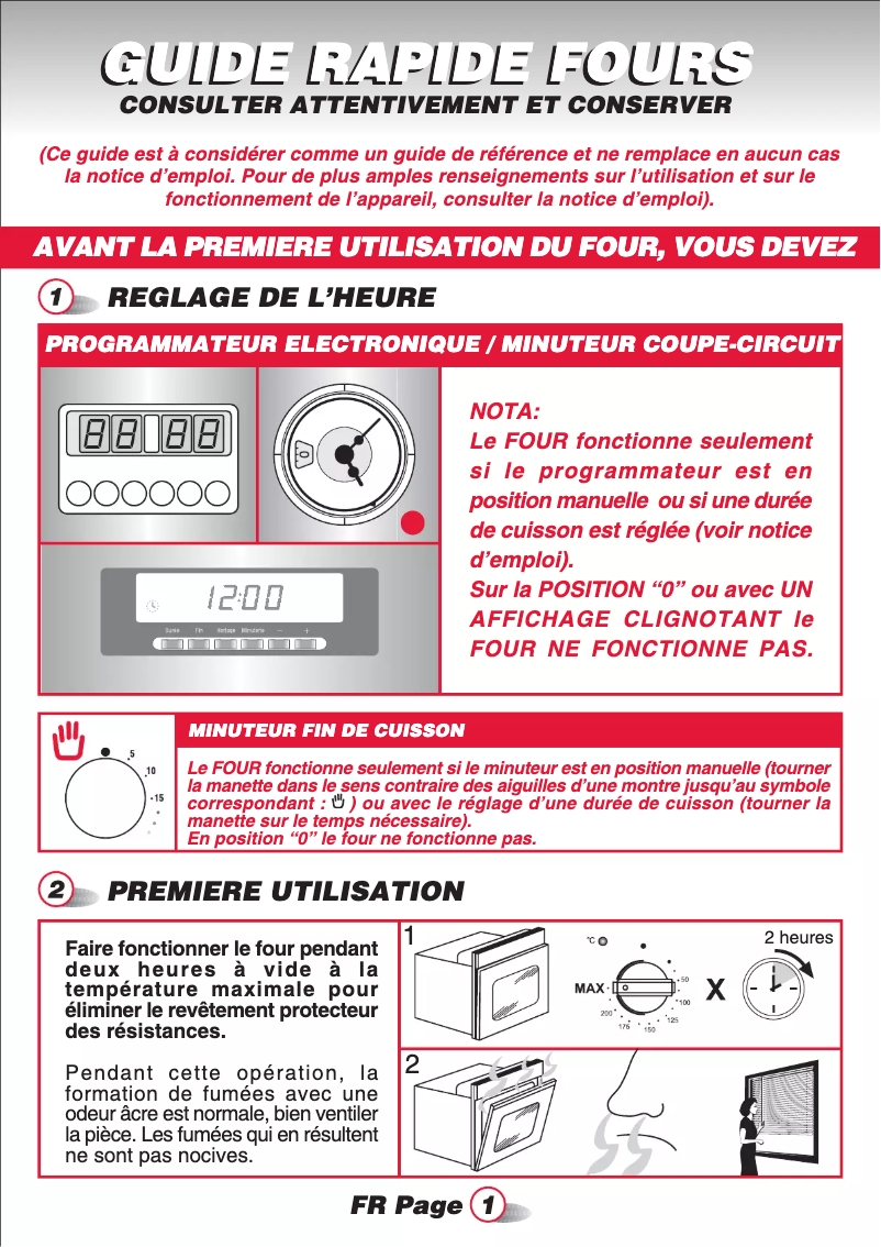 Page 1 de la notice Manuel utilisateur Candy FPP 698 X