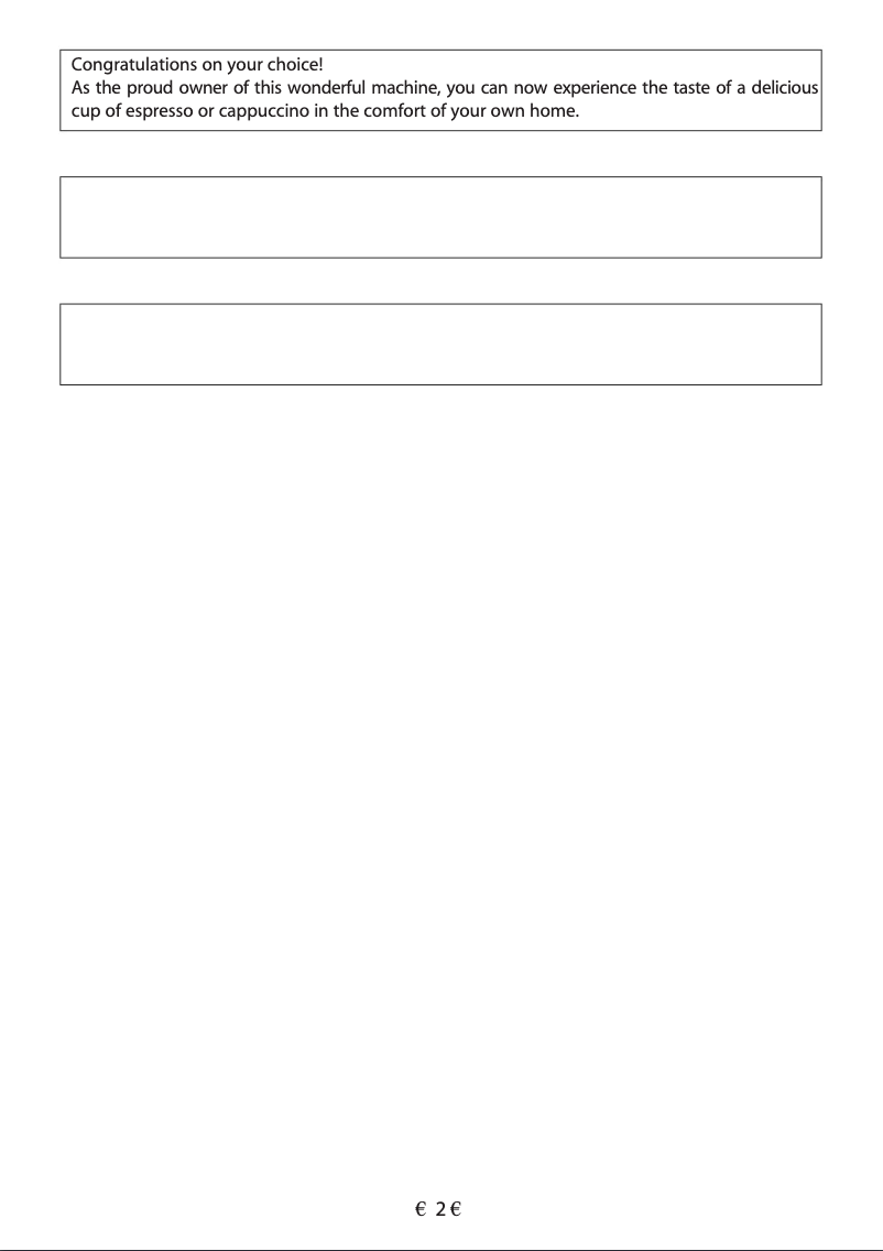 Page 1 de la notice Manuel utilisateur Philips Saeco Charisma