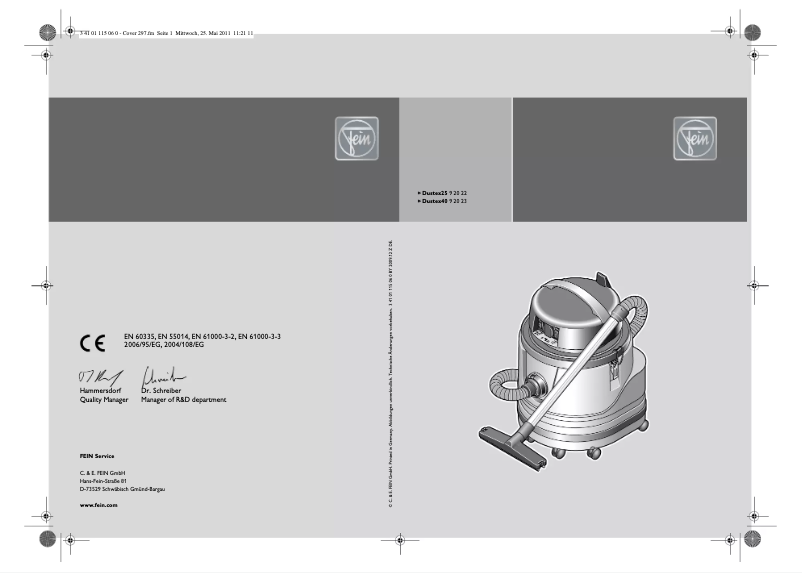 Image de la première page du manuel de l'appareil Dustex 40