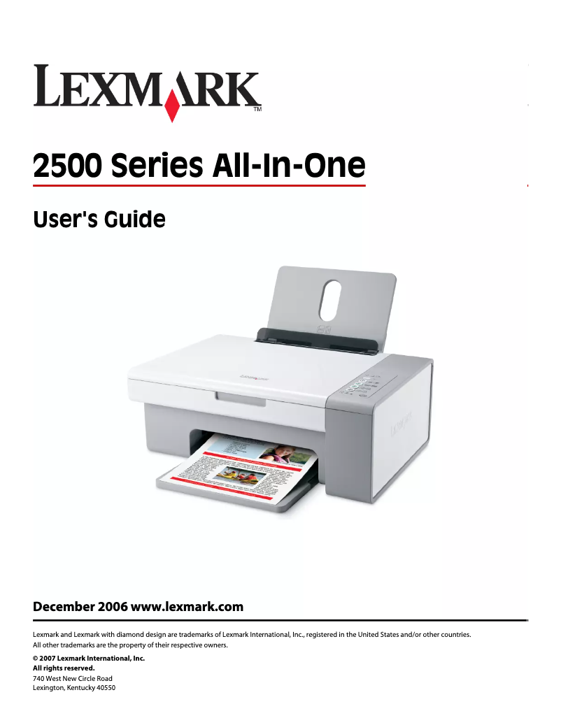 Image de la première page du manuel de l'appareil X2530