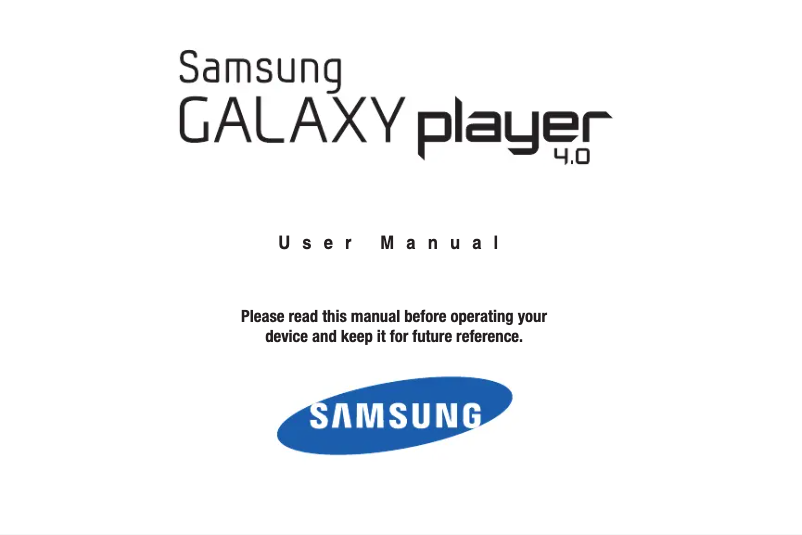 Page 1 de la notice Manuel utilisateur Samsung Galaxy Player 4.0