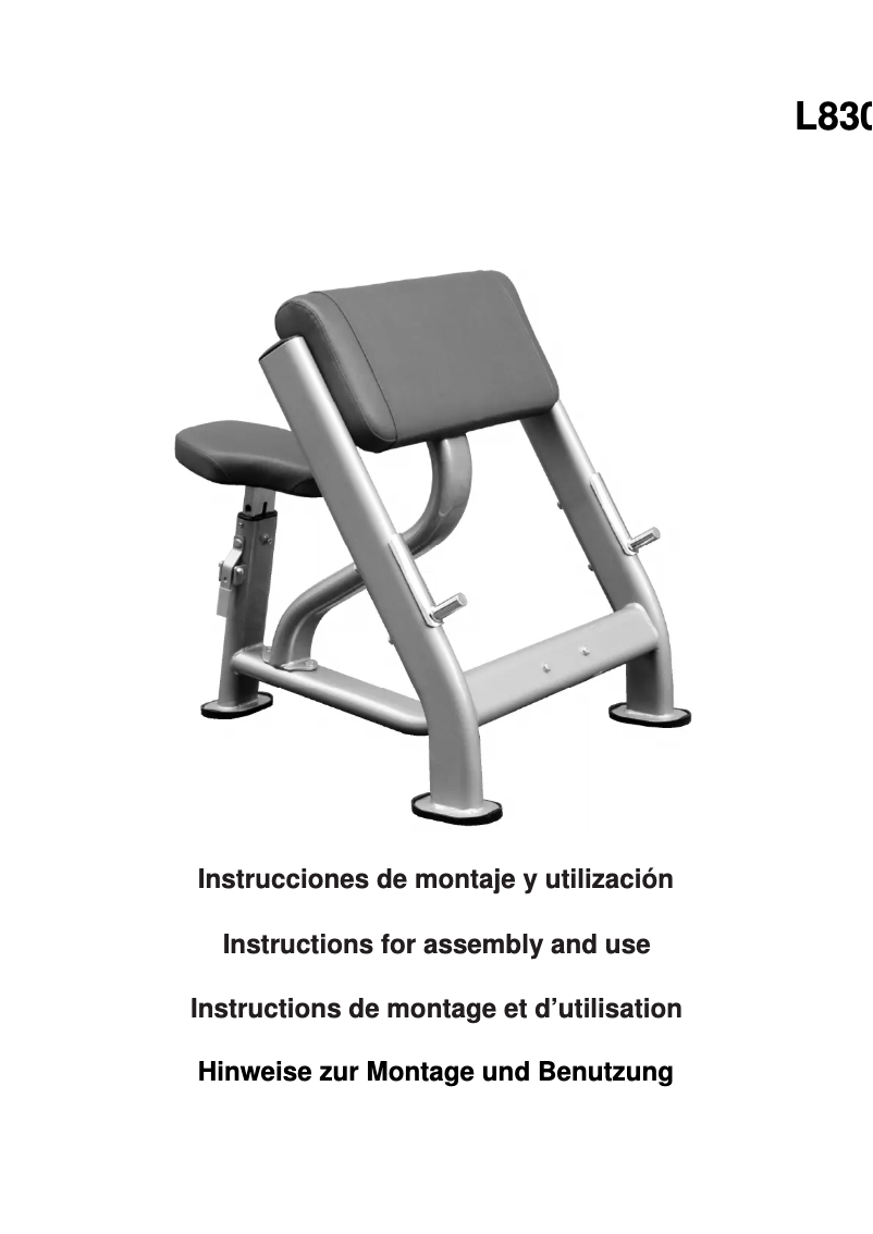 Page 1 de la notice Manuel utilisateur BH Fitness L830