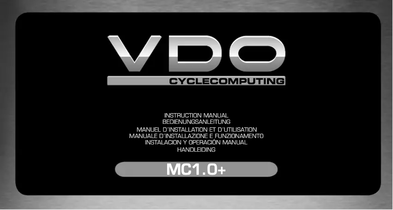 Page 1 de la notice Manuel utilisateur VDO MC 1.0+