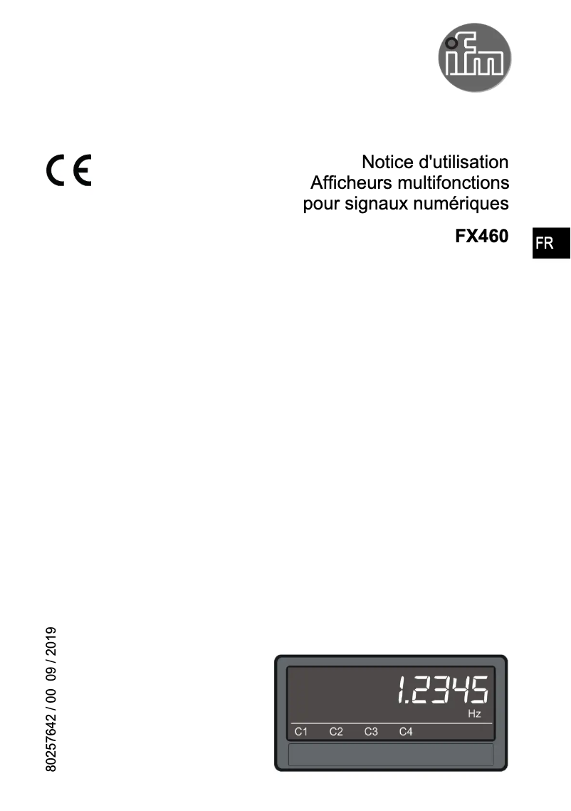 Page 1 de la notice Manuel utilisateur IFM DX2023