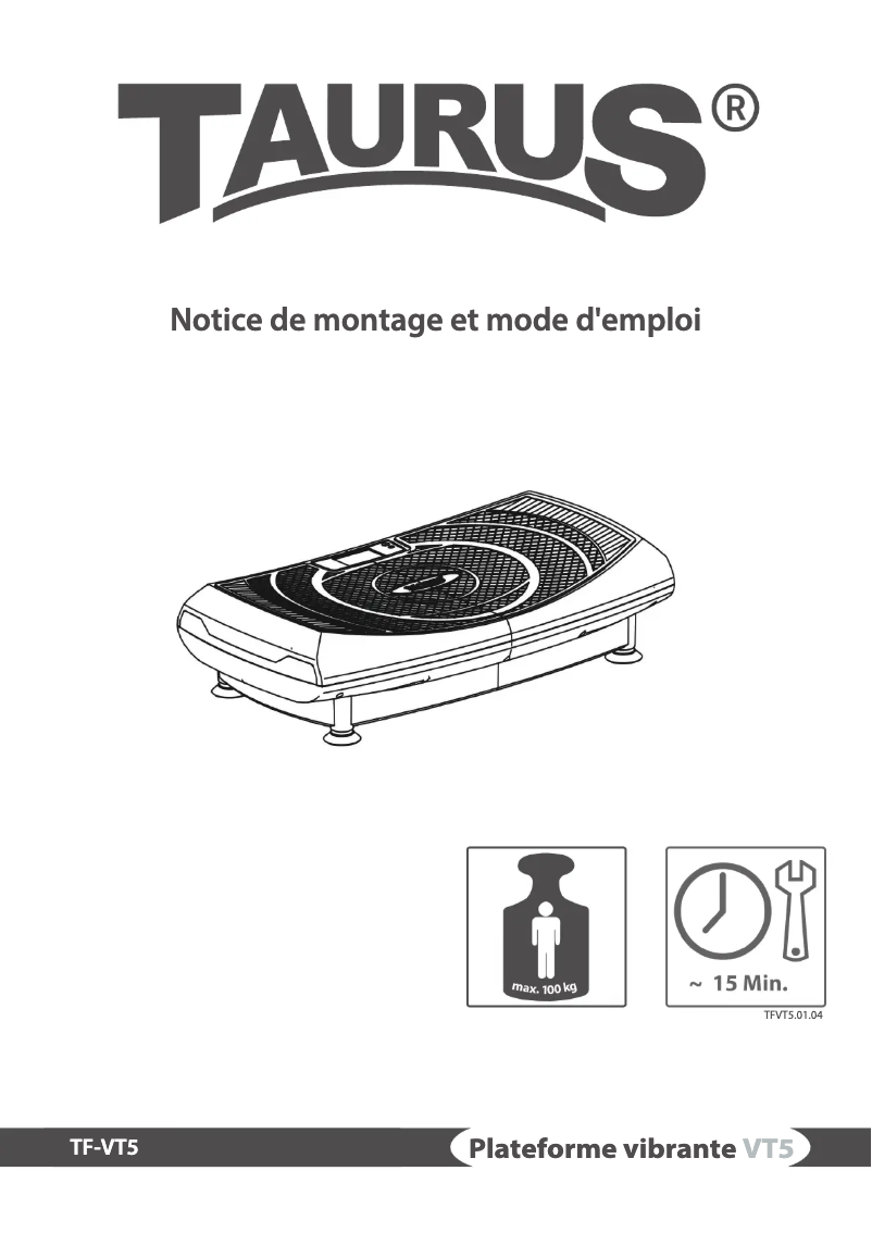 Page 1 de la notice Manuel utilisateur Taurus VT5