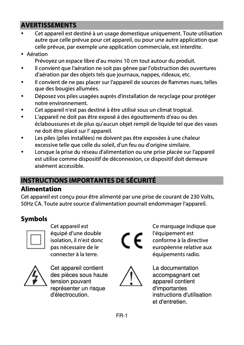 Page n°1 - Manuel utilisateur JVC RA-F230W
