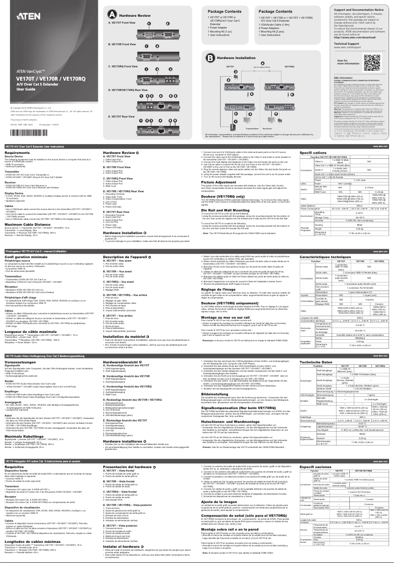 Page n°1 - Manuel utilisateur ATen VE170