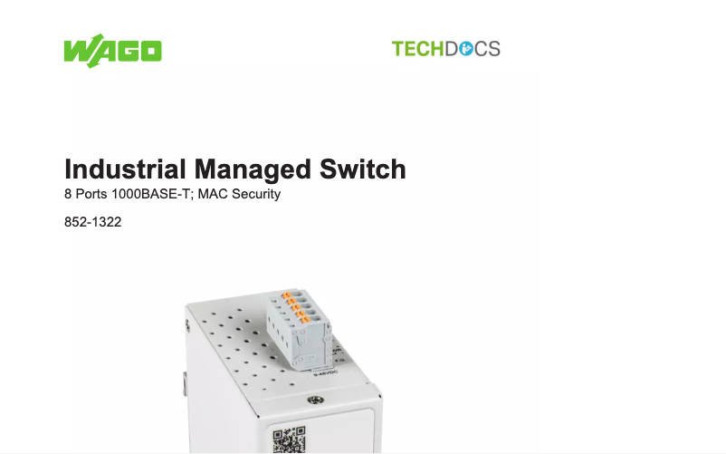 Image de la première page du manuel de l'appareil 852-1322