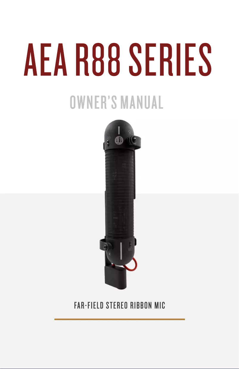 Page n°1 - Manuel utilisateur AEA R88A