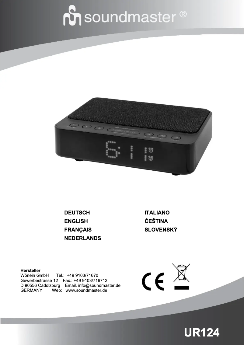 Page n°1 - Manuel utilisateur Soundmaster UR124