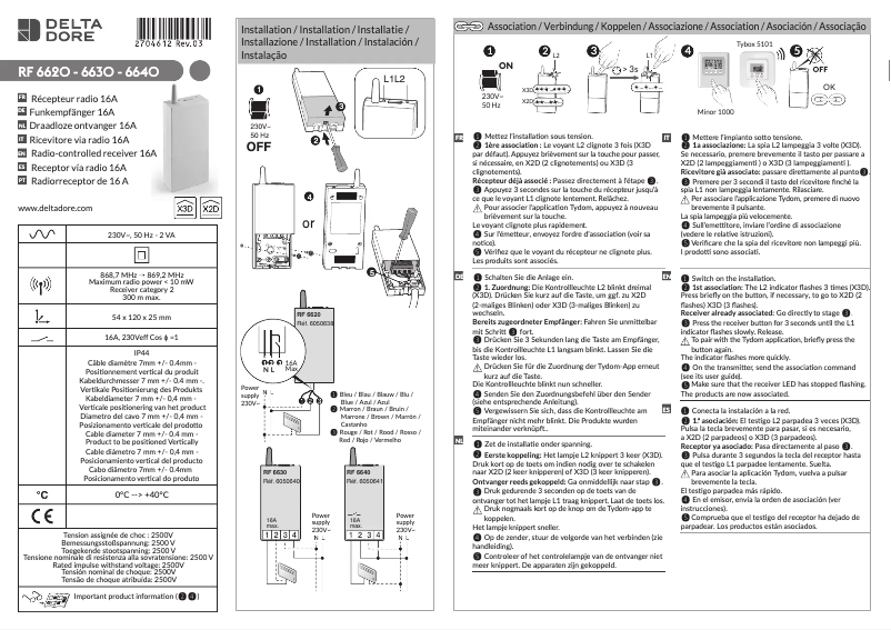 Page 1 de la notice Manuel utilisateur Delta Dore RF 6630