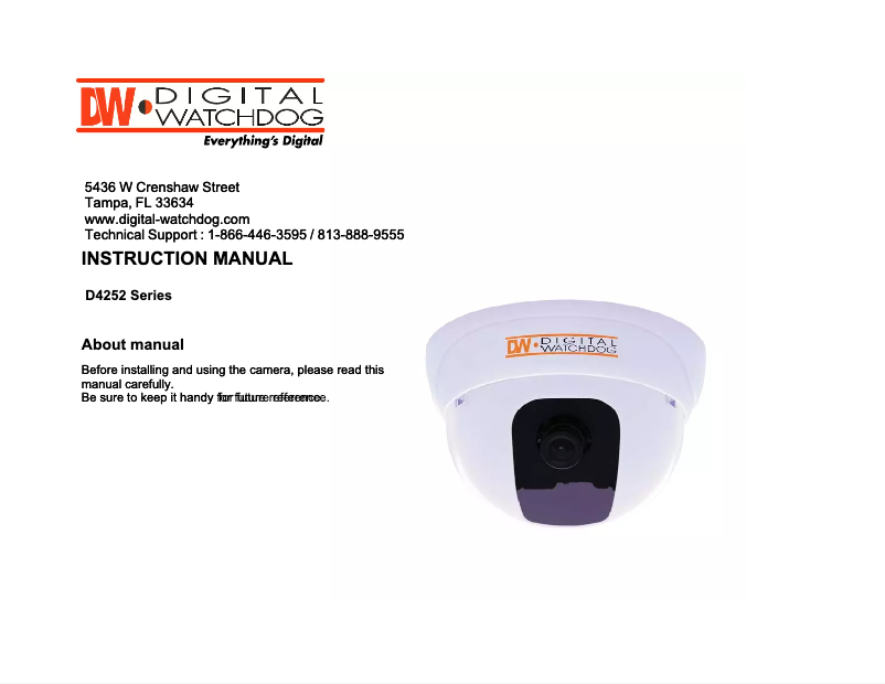 Image de la première page du manuel de l'appareil DWC-D4252