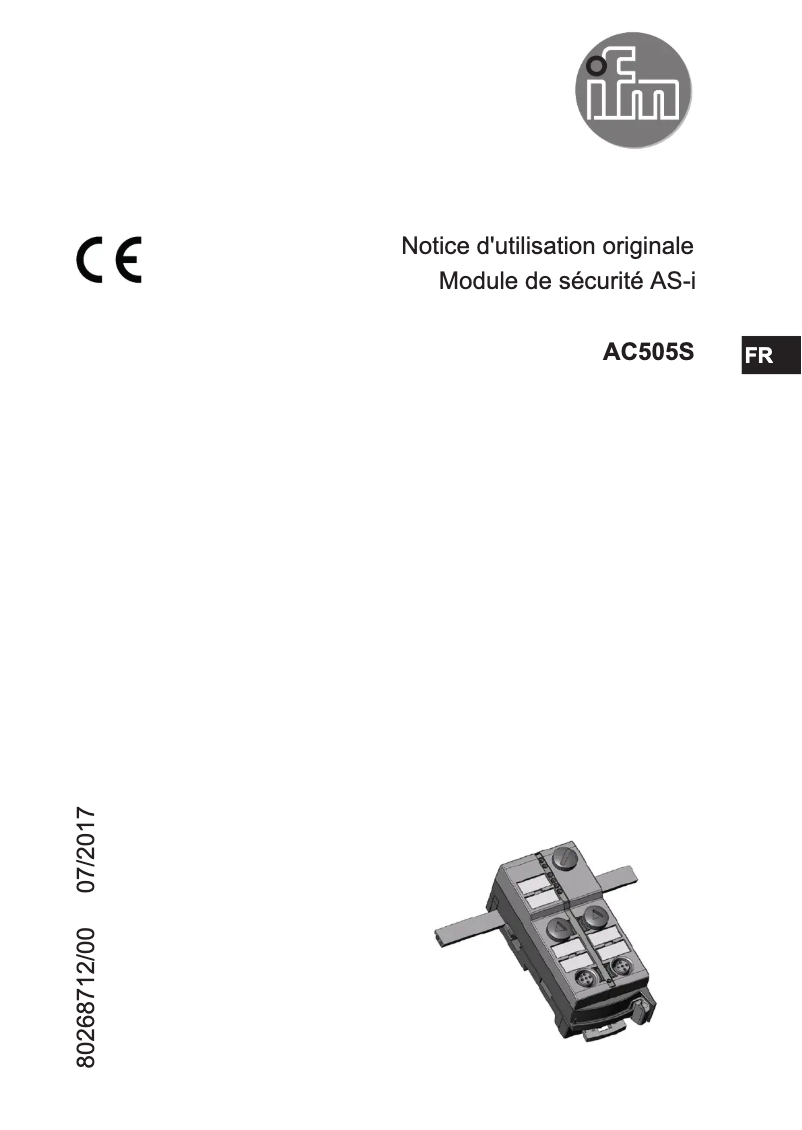 Page n°1 - Manuel utilisateur IFM AC505S