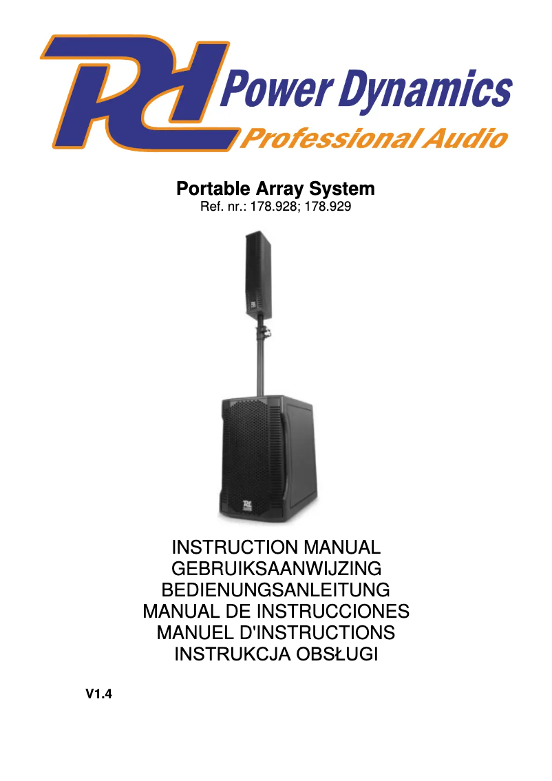 Page n°1 - Manuel utilisateur Power Dynamics PD812A