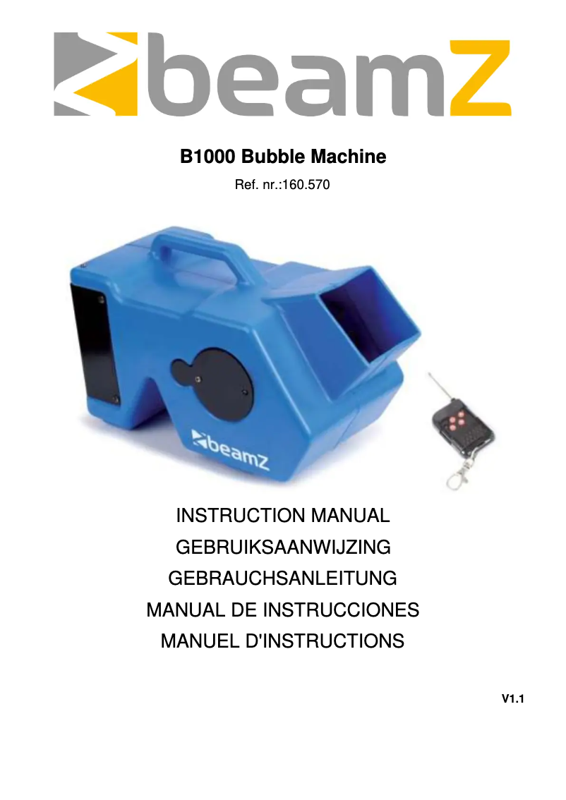 Page 1 de la notice Manuel utilisateur BeamZ B100