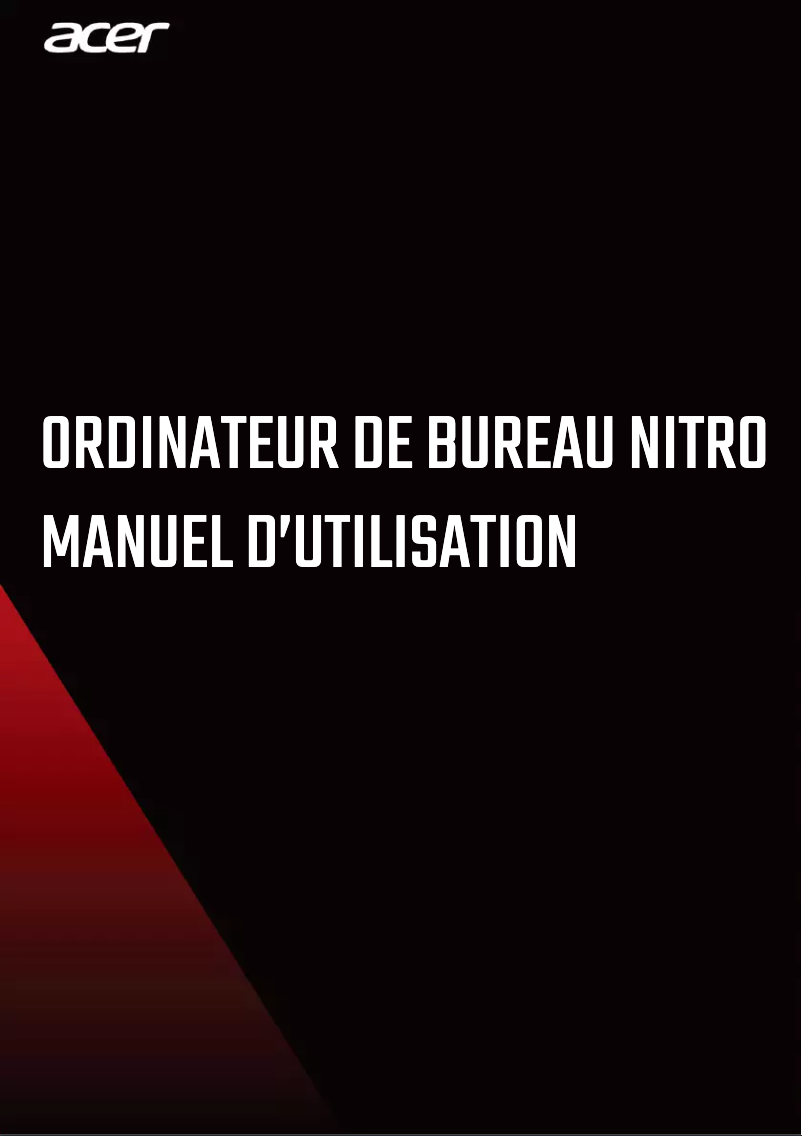 Page 1 de la notice Manuel utilisateur Acer Nitro N50-110