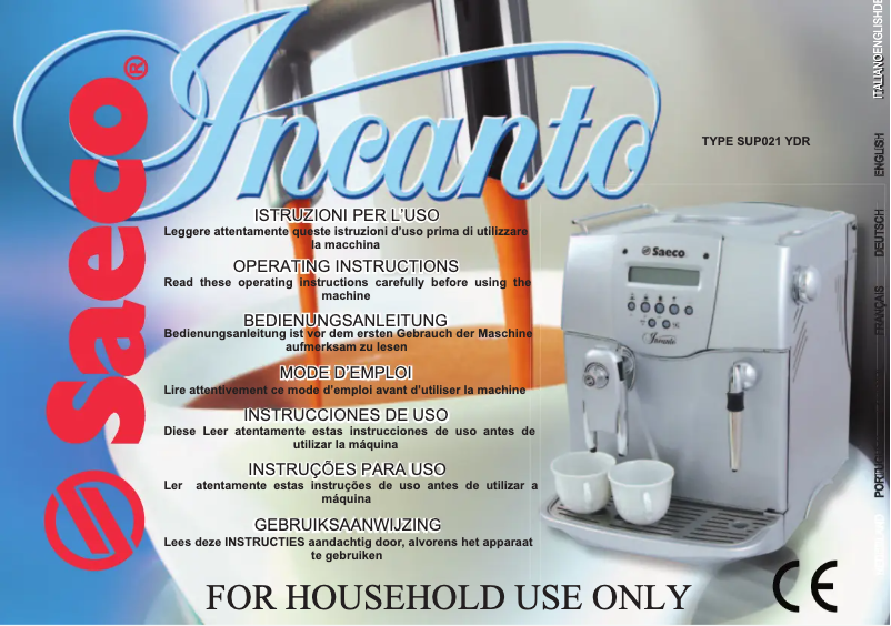 Page n°1 - Manuel utilisateur Philips Saeco Incanto Rapid Steam