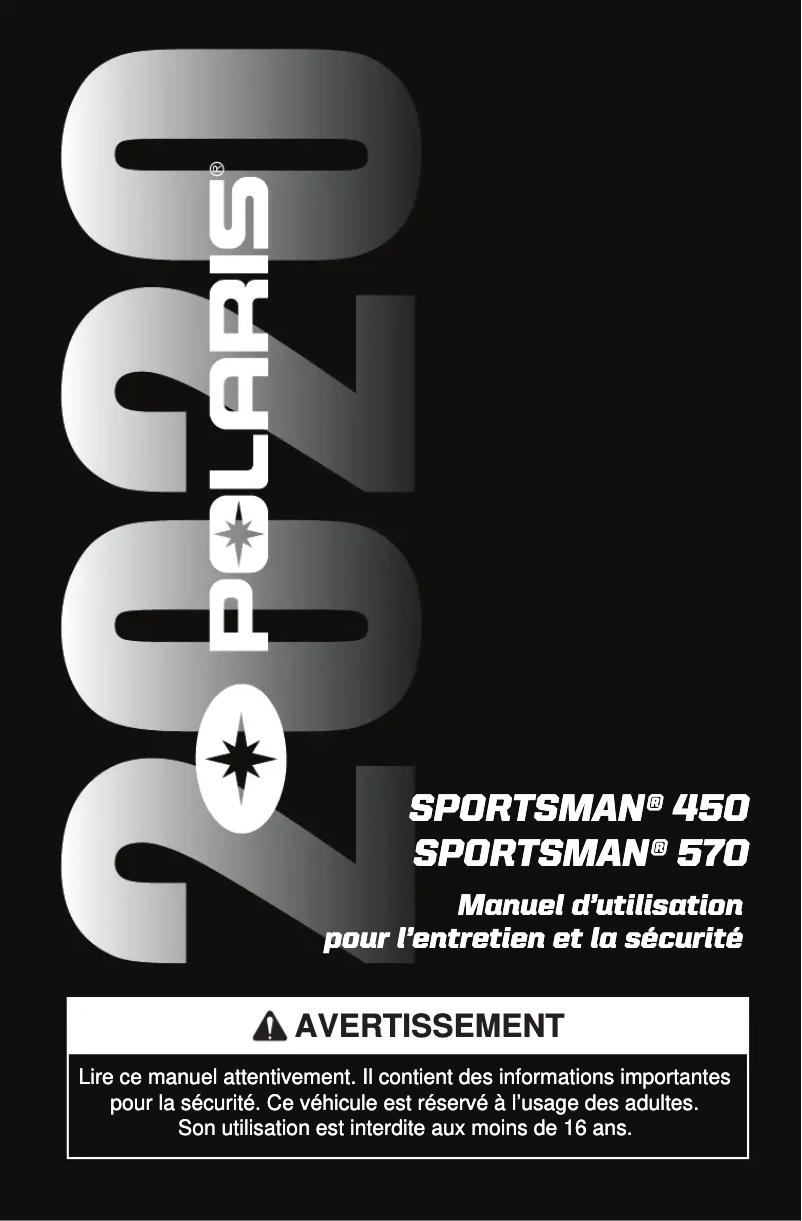 Image de la première page du manuel de l'appareil Sportsman 450 EPS (2020)