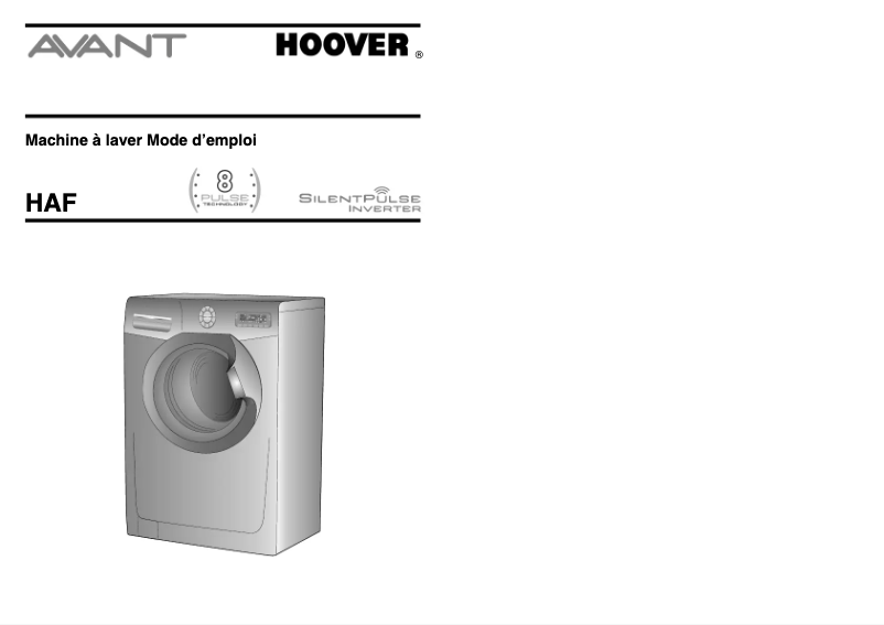 Page 1 de la notice Manuel utilisateur Hoover HAF 11146PG8