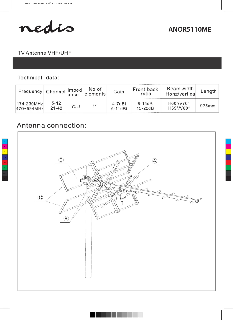 Image de la première page du manuel de l'appareil ANOR5110ME