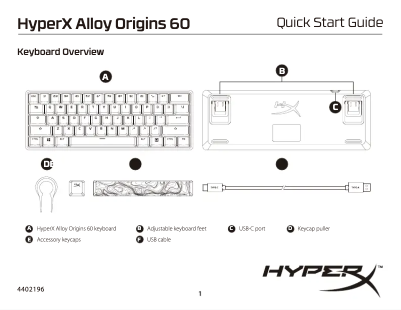 Image de la première page du manuel de l'appareil Alloy Origins 60