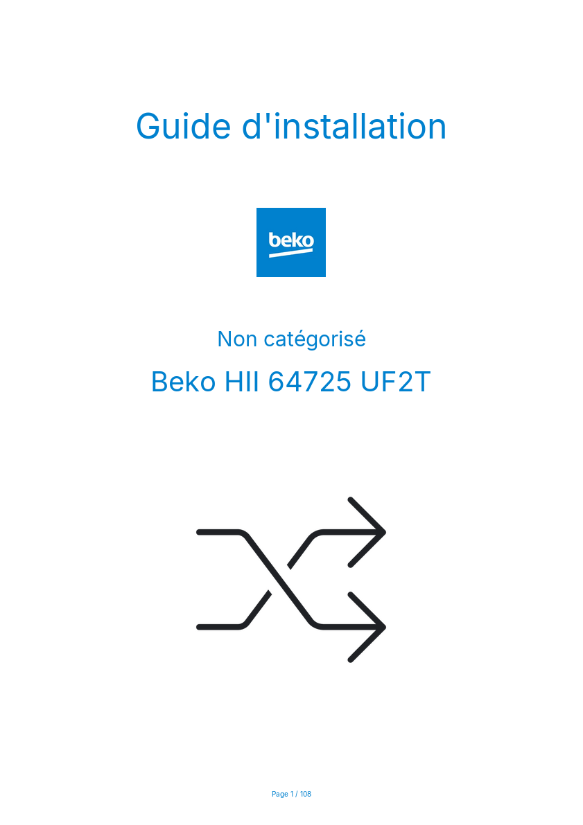 Image de la première page du manuel de l'appareil HII 64725 UF2T