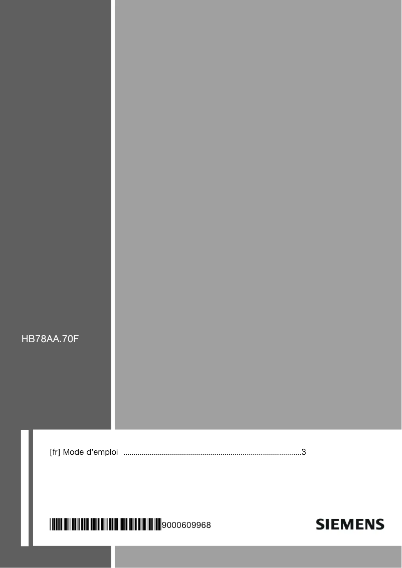Page n°1 - Manuel utilisateur Siemens HB78AA570F
