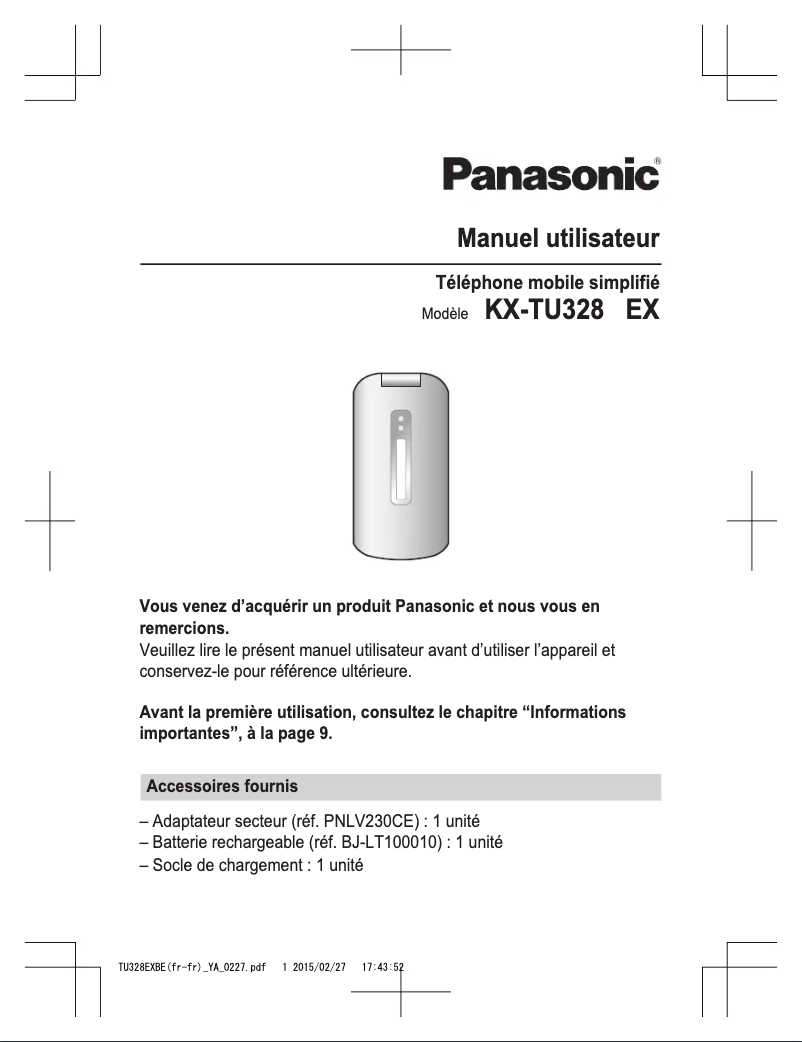 Página 1 del manual Manual de usuario Panasonic KX-TU328EXBE