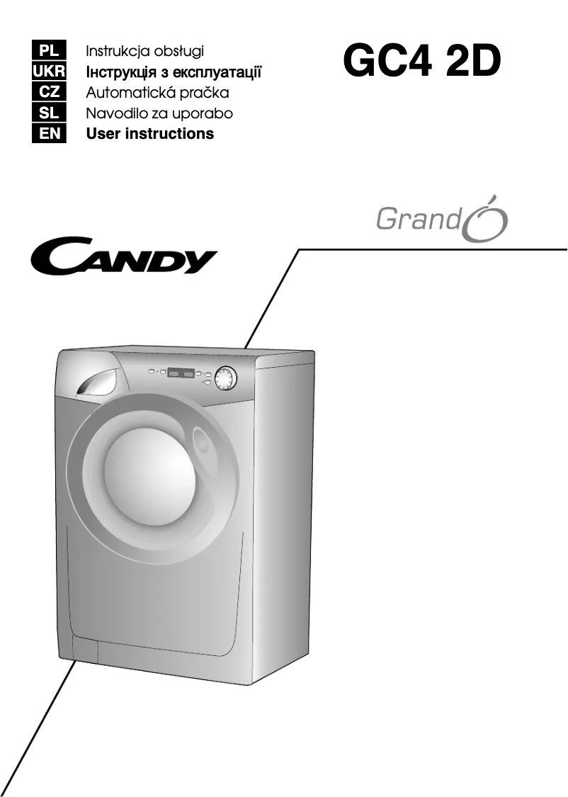 Page 1 de la notice Manuel utilisateur Candy GC4 1062D1/1-S