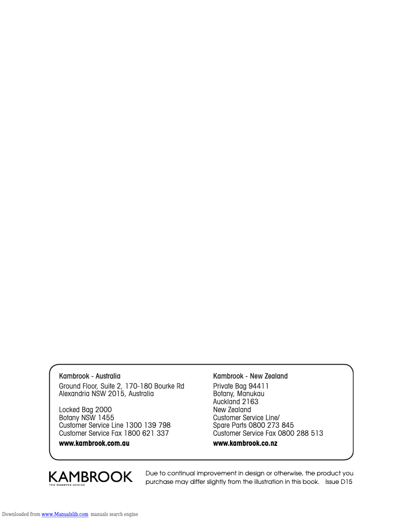 Page 1 de la notice Manuel utilisateur Kambrook KT460