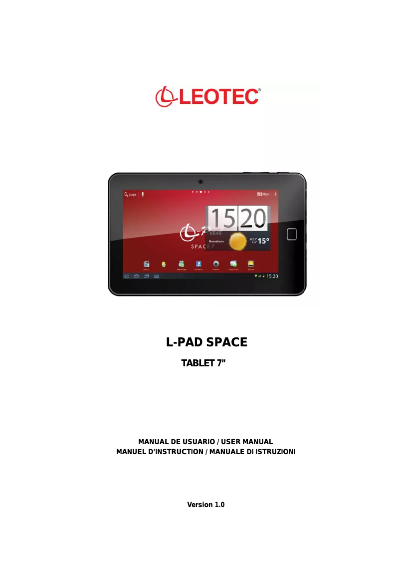 Image de la première page du manuel de l'appareil L-Pad Space LETAB701