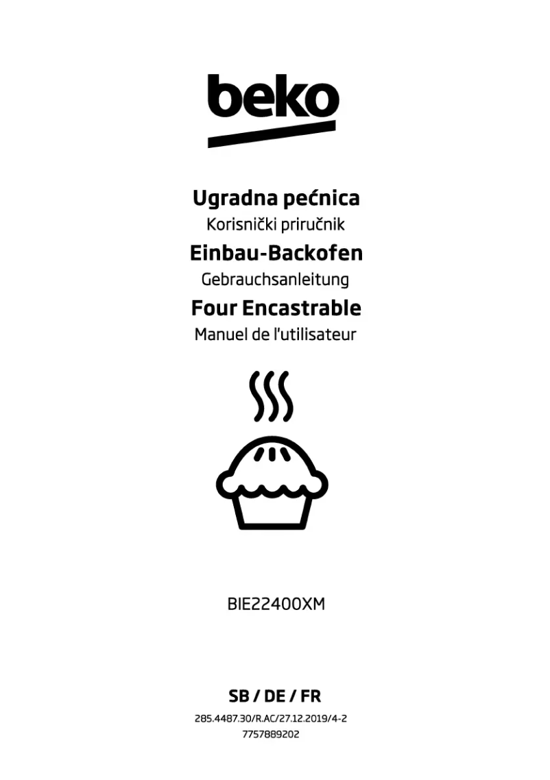 Page 1 de la notice Manuel utilisateur Beko BIE22400XM