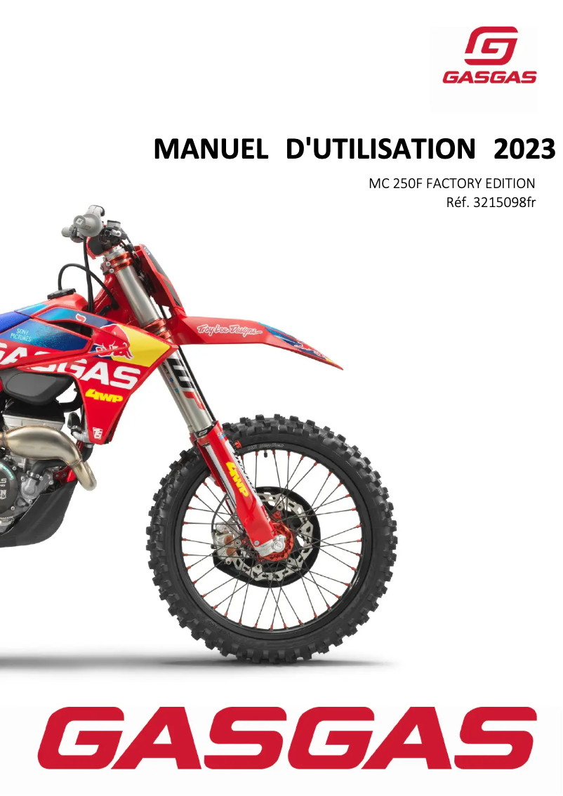 Image de la première page du manuel de l'appareil MC 250F Factory Edition (2023)