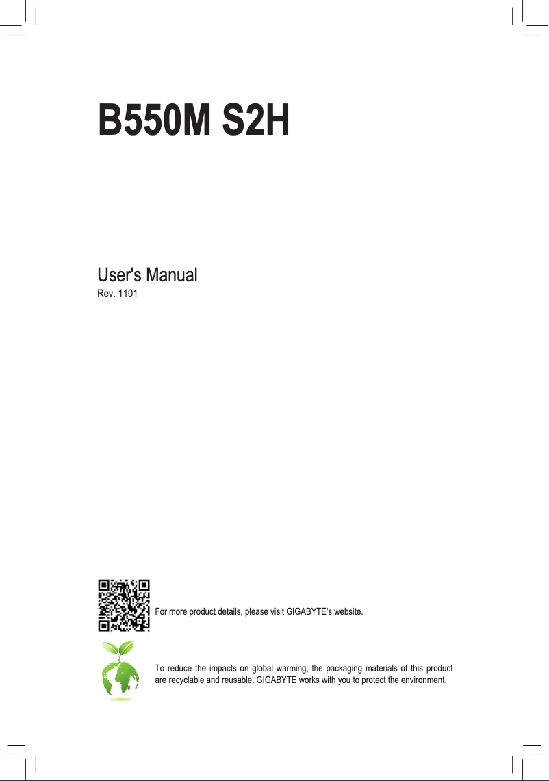 Image de la première page du manuel de l'appareil B550M S2H