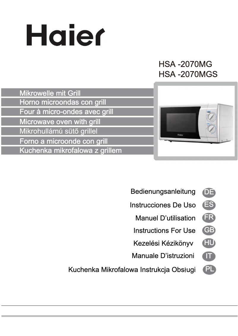Imagen de la primera página del manual del dispositivo HSC-2070MG