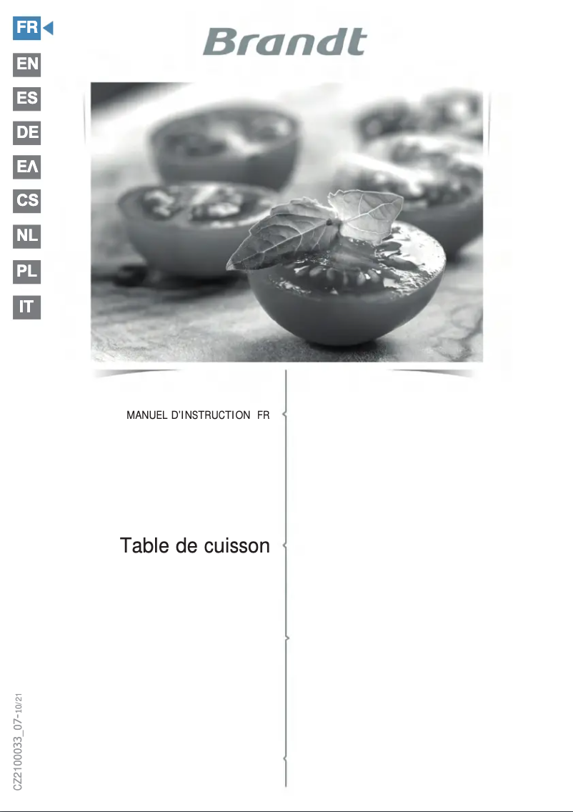 Page n°1 - Manuel utilisateur Brandt BPI1638UB