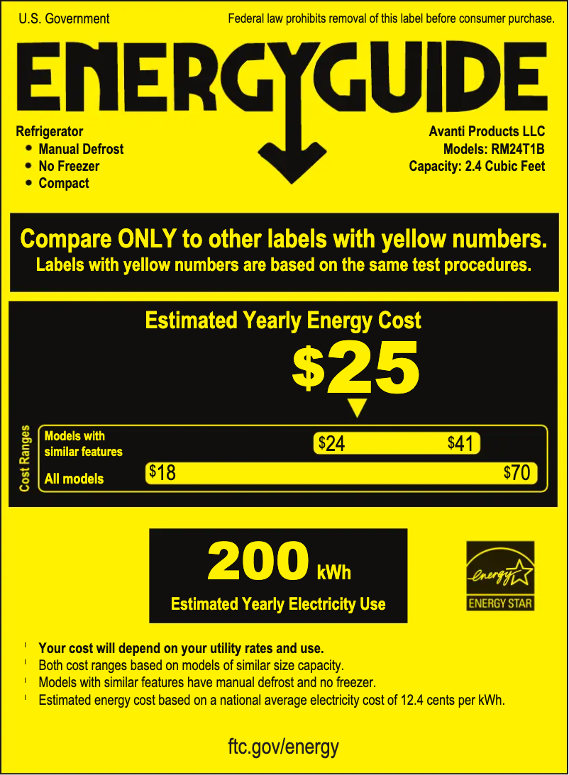 Page n°1 - Label énergétique Avanti RM24T1B