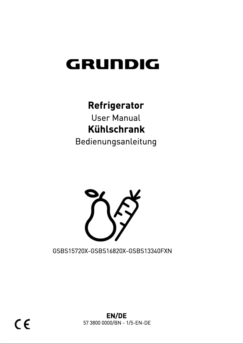 Page 1 de la notice Manuel utilisateur Grundig GSBS15720X
