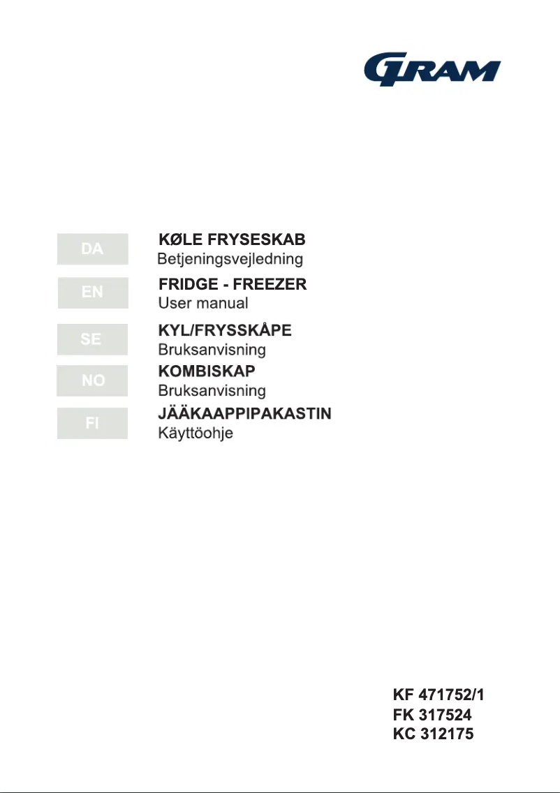 Page 1 de la notice Manuel utilisateur Gram FK 317524