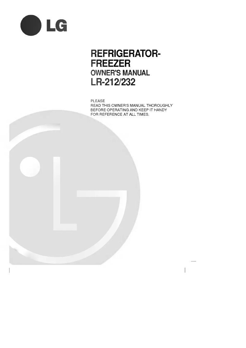 Page 1 de la notice Manuel utilisateur LG GR-212DVA