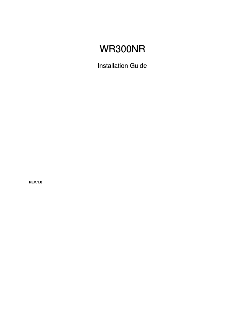 Page n°1 - Manuel utilisateur Diamond WR300NR